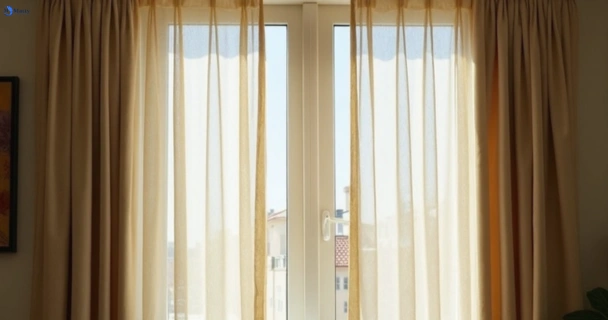 Dull dusty drapes in dingley-village-vic before professional cleaning